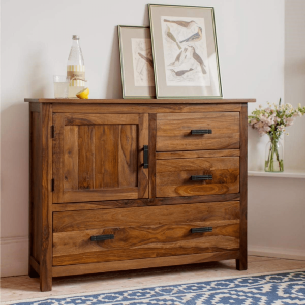 Woodsfurni 3 Drawers Storage Sideboard Cabinet for Living Room