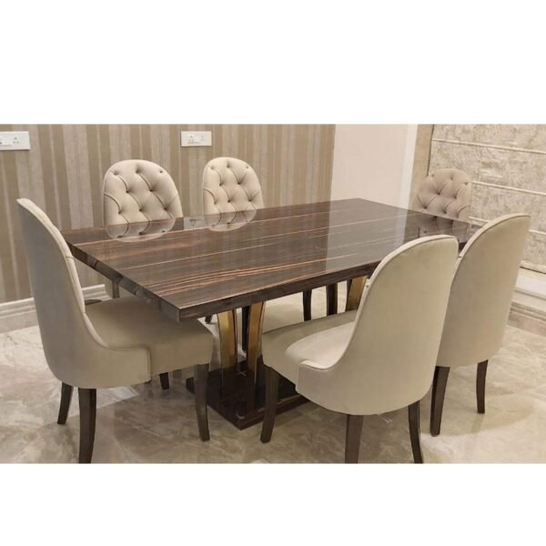 WF 6 seater Wooden Top Dining Table