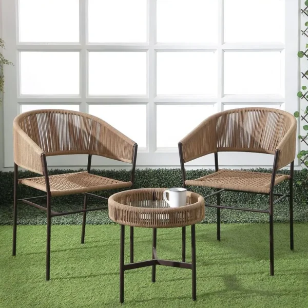 Woodsfurni Marco Steel & Braided Rope Chair