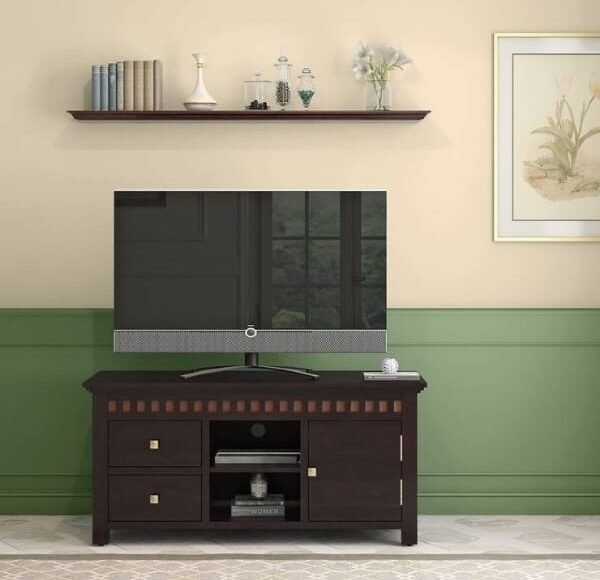 Angela Solid Wood T.V Unit in Mahogany Finish