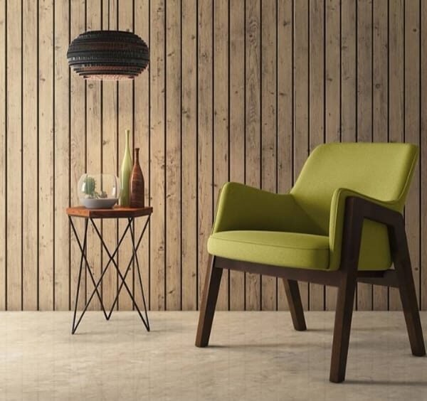 Canva Fabric Lounge Chair in Green Colour