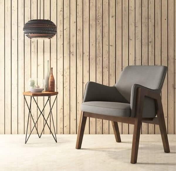 Canva Fabric Lounge Chair in Dark Grey Colour
