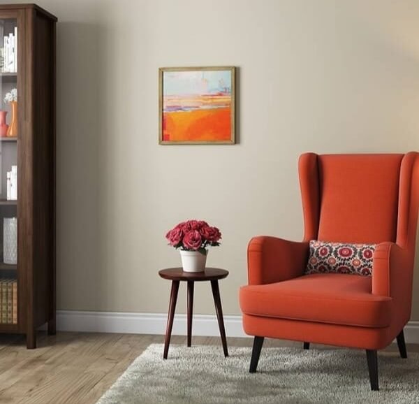 Lorina Solid Fabric Lounge Chair in Amran Colour