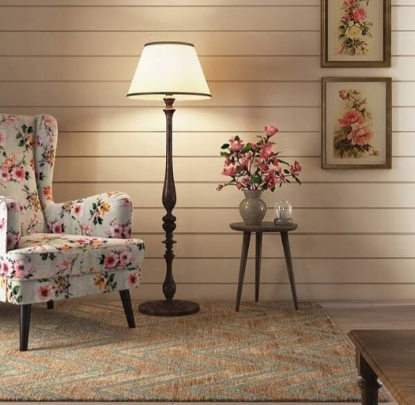 Lorina Floral Fabric Lounge Chair in Floral Colour
