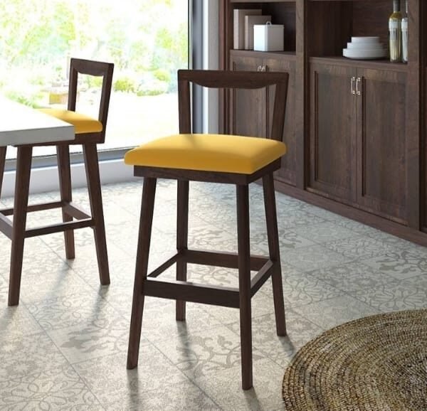 Rio Solid Wood Bar Stool In Walnut Finish