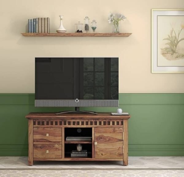 Angela Solid Wood T.V Unit in Teak Finish